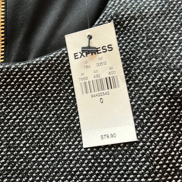 Express bodycon grey/black dress. Size 0. NWT. - Picture 3 of 4